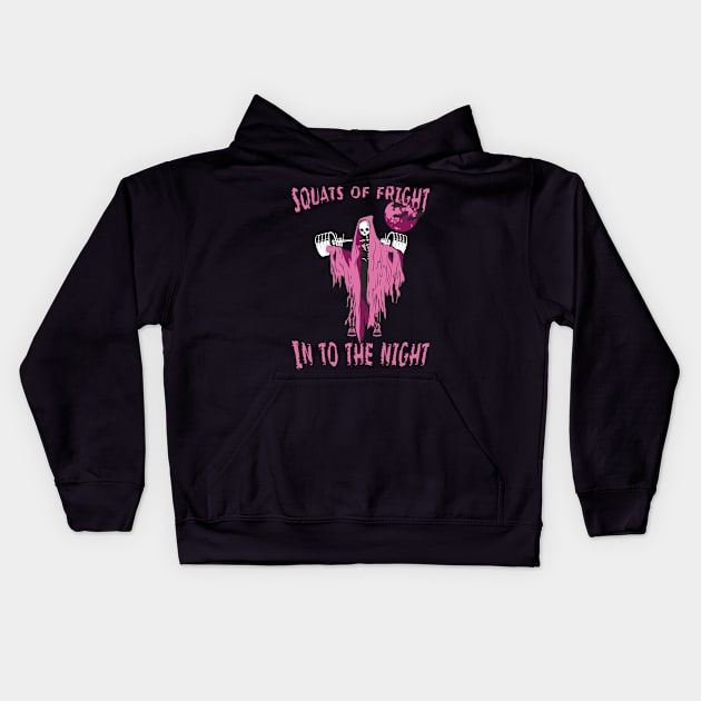 Squats of Fright. Into The Night Kids Hoodie by youcanpowerlift